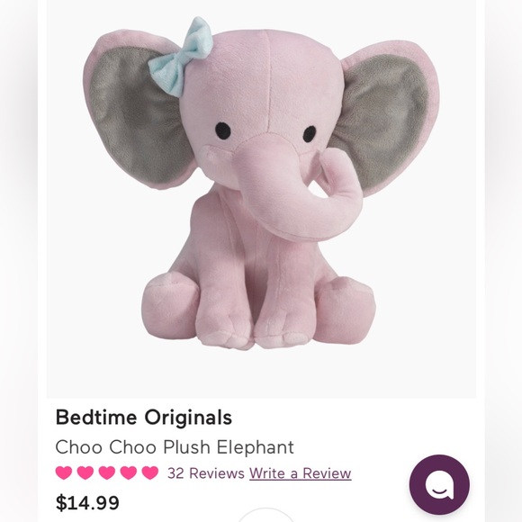 Bedtime Originals “Hazel” Elephant(NWT) perfect for Nursery Decorations; or Gift - Picture 2 of 10